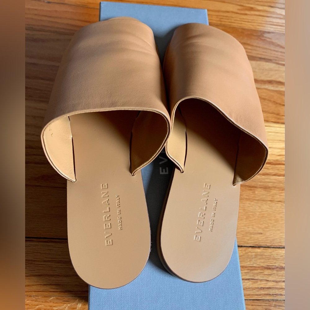 HTF! EVERLANE Day Slide Sandals in Nude 7.5 Tan Leather - Picture 5 of 11